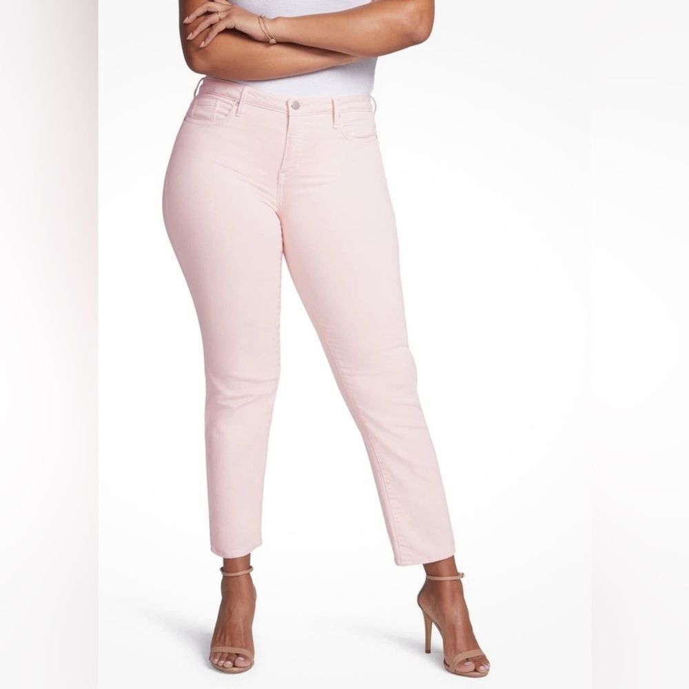 NWT NYDJ Curve 360 Stretch Skinny Jeans Ankle Pants Size 12 Pink NWT